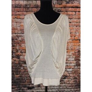 Anthropologie 'Serious Dynamics Tee' by THE PODOLLS Ivory Blouse Tunic Top Small